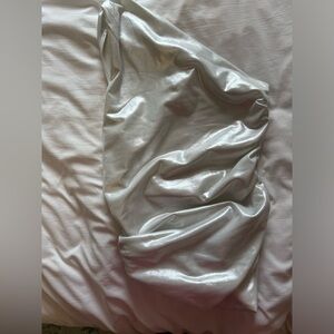 Off the shoulder silver H&M top.